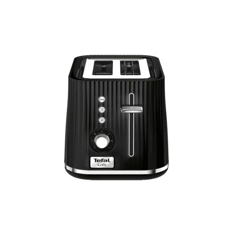 Skrudintuvas Tefal Loft 2S TT761838 — 2 riekėms, 7 skrudinimo lygiai, atitirpinimas/pakartotinis kaitinimas, nuimamas trupinių padėklas, juodos spalvos