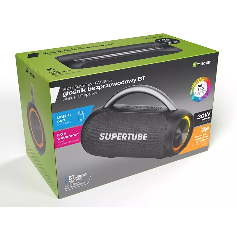 TWS ausinės TRACER SuperTube TRAGLO47727 Bluetooth, į ausis įdedamos, juodos