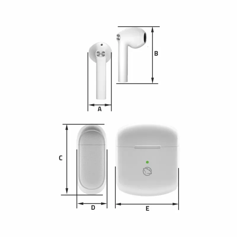 Ausinės Manta MTWS010W Rytmo X TWS baltos