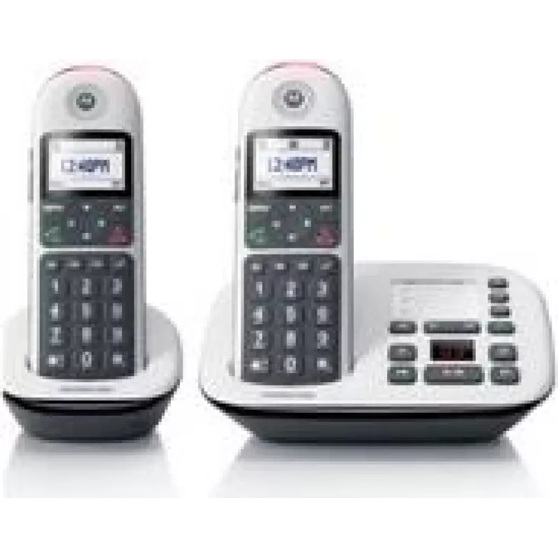 Motorola CD5011 išmanusis telefonas skambintojo ID juoda, balta