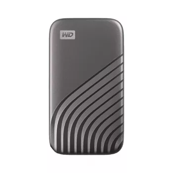WD My Passport SSD WDBAGF0020BGY - SSD - verschlüsselt - 2TB - extern (tragbar) - USB 3,2 Gen 2 (USB-C Steckverbinder) - 256-Bit-AES - Space-grau (WDB