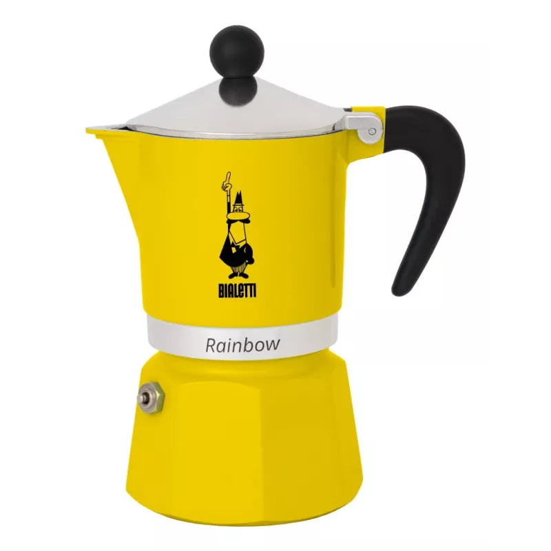 Moka puodas Bialetti Rainbow juoda geltona