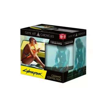 Šilumą keičiantis puodelis Good Loot Cyberpunk 2077 Game Art Chronicles - V & Edward Hopper 450 ml Juoda, Geltona