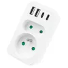 Maitinimo skirstytuvas MACLEAN MCE249 F/W — 2x maitinimo lizdai (16A + 6A) ir 4x USB (2x A, 2x C PD 20W)
