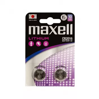 Monetos elementų baterija MAXELL CR2016 3V, LiMnO2 vienkartinė, 90 mAh — 2 vnt. lizdinė pakuotė