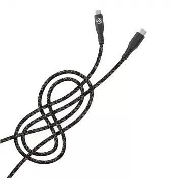 USB Type-C į Type-C duomenų kabelis Tellur TLL155471, 1 m, 3 A, 60 W PD, nailoninis pintas, juodas