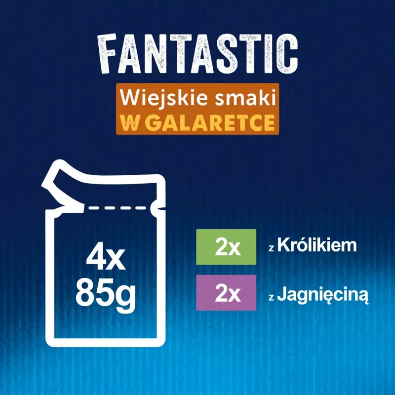 Felix Fantastic triušiena, ėriena - šlapias ėdalas katėms 340 g (4x 85 g)