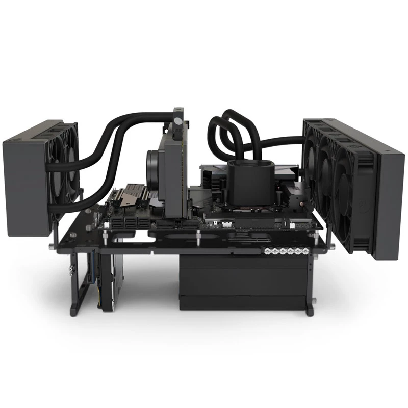 Streacom BC1 V2 darbalaukio platforma, juoda, ATX palaikymas, aliuminis