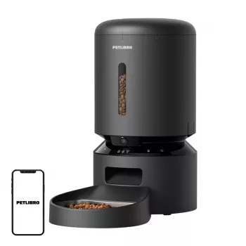 Automatinis naminių gyvūnėlių ėdalo dalytuvas „Aptel Granary“ su kamera, 5 l, juodas