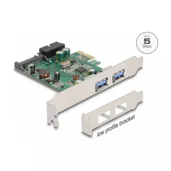 DeLOCK PCI Express x1 kortelė su 2 x USB 3.2 Gen 1 Type-A + 1 x vidinis 19 kontaktų lizdas