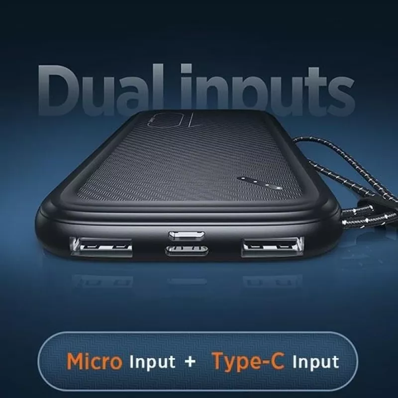 Nešiojama išorinė baterija USAMS PB56 10000 mAh 2xUSB / USB-C / MicroUSB greitasis įkrovimas