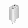 CANYON pakrovėjas OnCharge 65RC su įmontuotu USB-C kabeliu 65W, 1x PD, 1x QC, EU kištukas, Baltas