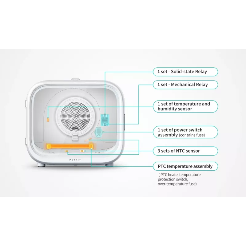 PETKIT AirSalon Max Pro išmanusis naminių gyvūnų džiovintuvas katėms, baltas, modelis PD10 Max
