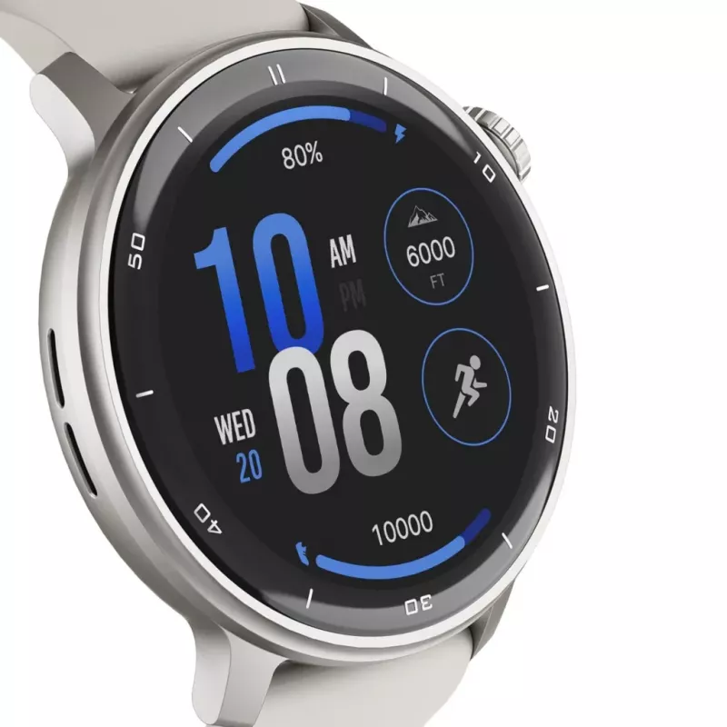 Išmanusis laikrodis Stelio Activ GPS 46 mm sidabrinis STSWA101SR, GPS, 46 mm korpusas