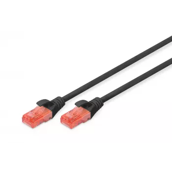 Tinklo kabelis Digitus CAT 6 U/UTP komutacinis kabelis RJ-45 Cat6 3 m juodas