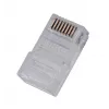 RJ45 kištukas GEMBIRD PLUG3UP6/100, Cat5, tiesus kištukas, permatomas, auksuoti kontaktai, pakuotėje 100 vnt.