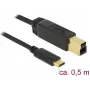 USB laidas DeLOCK 83674 USB 3.2 Gen 2 0,5 m USB C USB B juodas