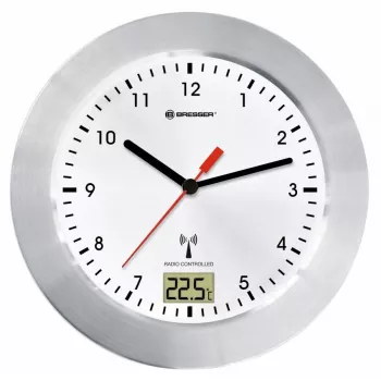 Kvarcinis laikrodis Bresser Optics MYTIME BATH RC Circle Sidabrinė White