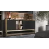 Cama PORTO 3D komoda 190x38x77 ąžuolas/juodas