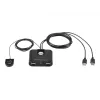 USB 2.0 2 prievadų periferinių įrenginių dalijimosi įrenginys ATEN US224AT — USB Type-A, 1,8 m kabelis, juodas