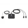 USB 2.0 2 prievadų periferinių įrenginių dalijimosi įrenginys ATEN US224AT — USB Type-A, 1,8 m kabelis, juodas