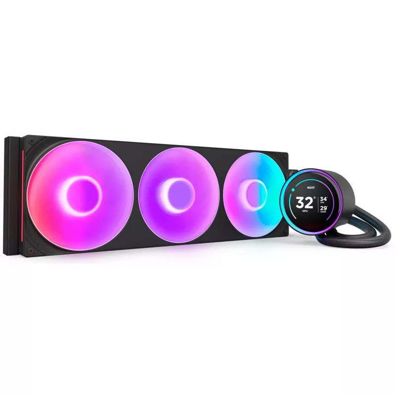 Kraken Elite 420 RGB 420 mm, skysčio aušinimas, juodas