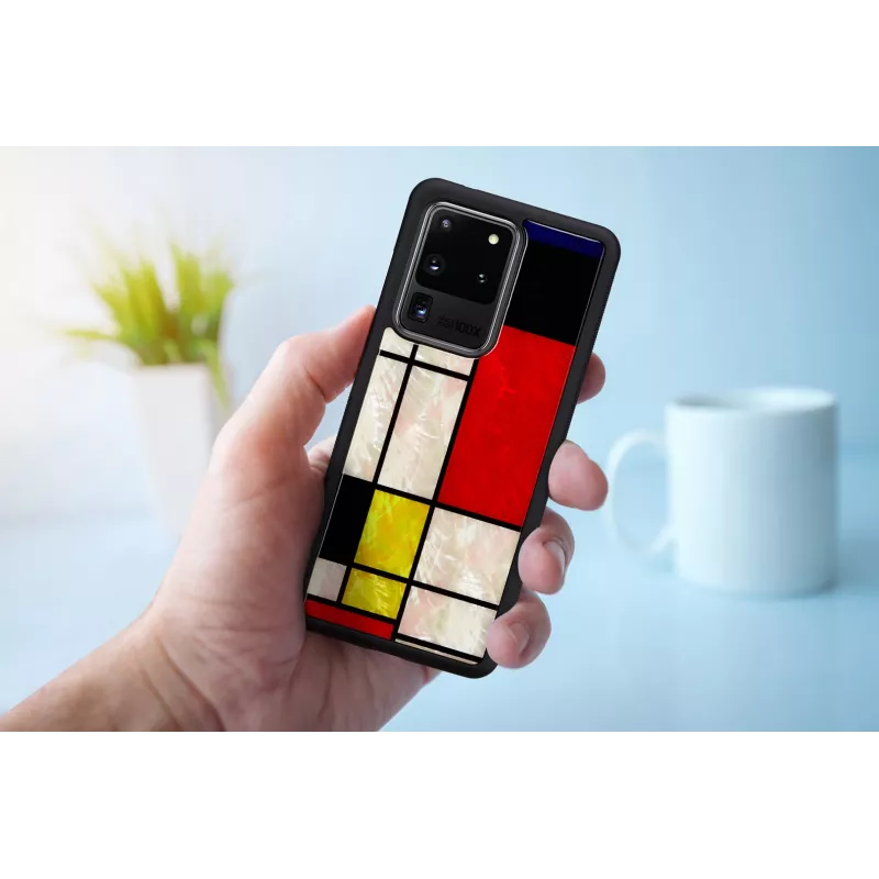 Apsauginis telefono dėklas iKins Samsung Galaxy S20 Ultra — Mondrian Juoda