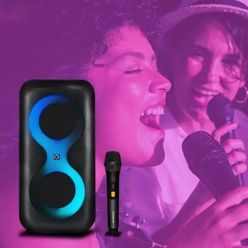 Nešiojamasis muzikos centras MANTA SPK0401B100 Bluetooth garsiakalbis, 100 W pikinė galia, FM radijas, karaoke, įmontuota baterija, X-BASS