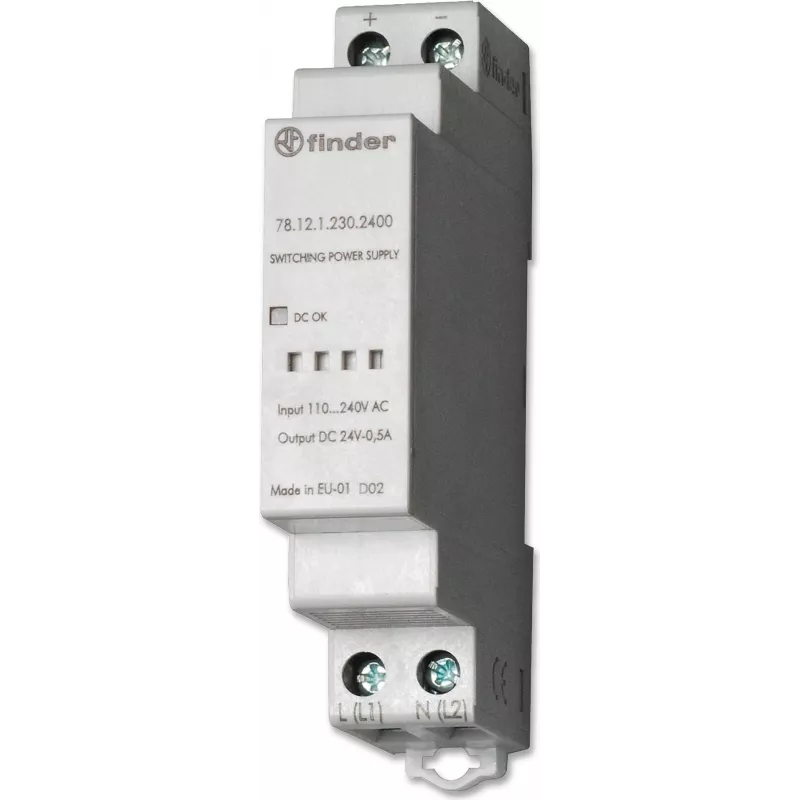Finder 78.12.1.230.2400 - Pilka - -20 - 60 °C - CE - 110 - 230 V - 50 - 60 Hz - 24 - 24 V