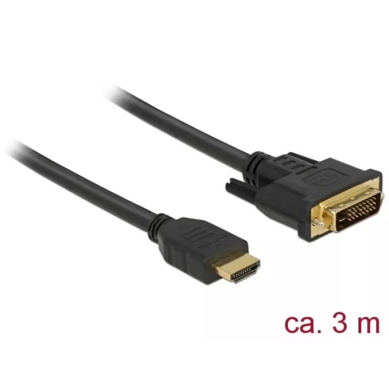 Vaizdo kabelio adapteris DeLOCK 85655 3m HDMI Type A DVI Juoda