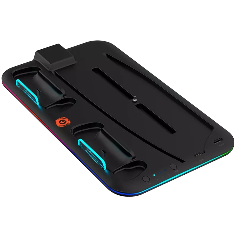 Aušinimo stovas CANYON CS-5 RGB PS5 su įkrovimo funkcija, modelis CND-CSPS5B