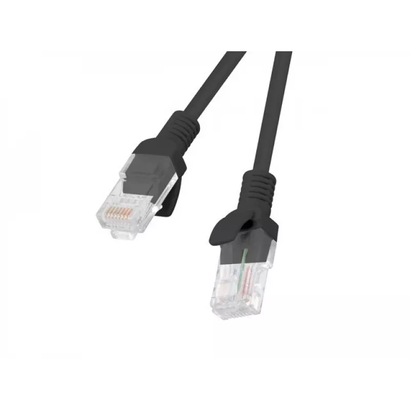 LANBERG tinklo kabelis RJ-45 Cat5e PCU5-20CC-0050-BK, U/UTP, 0,5 m, juodas, CCA laidininkas