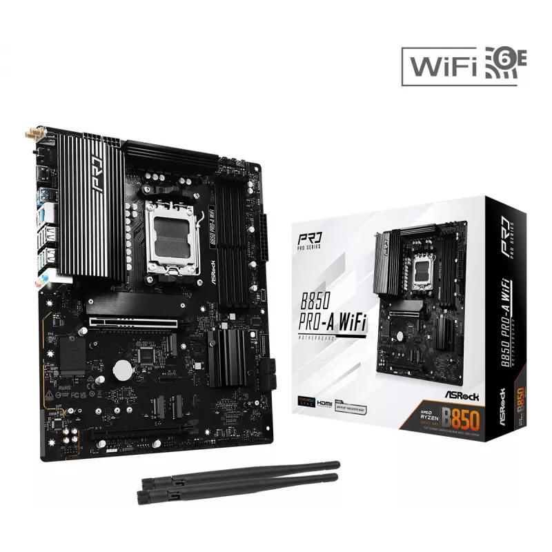 Motininė plokštė ASRock B850 Pro-A WiFi AMD B850 Socket AM5 ATX