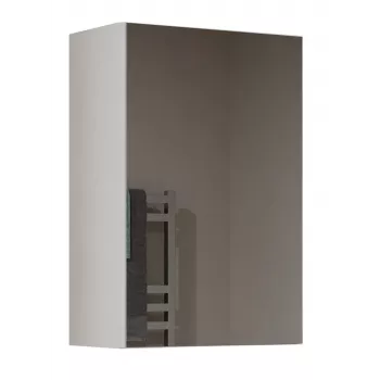Vonios sieninė spintelė viršutinė e shop POLA 1DL BIEL — 400×220×600 mm, 3 lentynos, balta