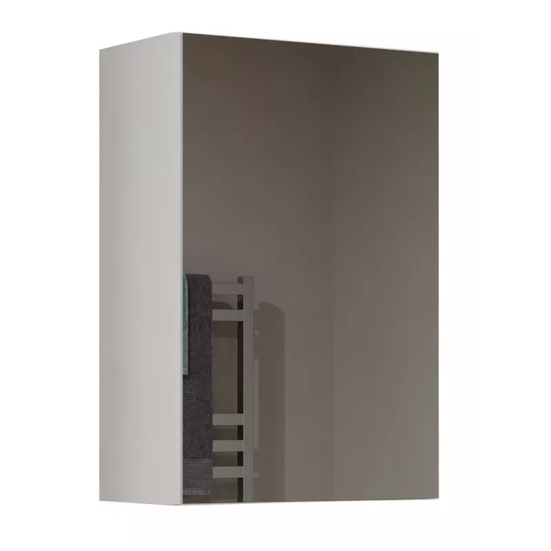 Vonios sieninė spintelė viršutinė e shop POLA 1DL BIEL — 400×220×600 mm, 3 lentynos, balta