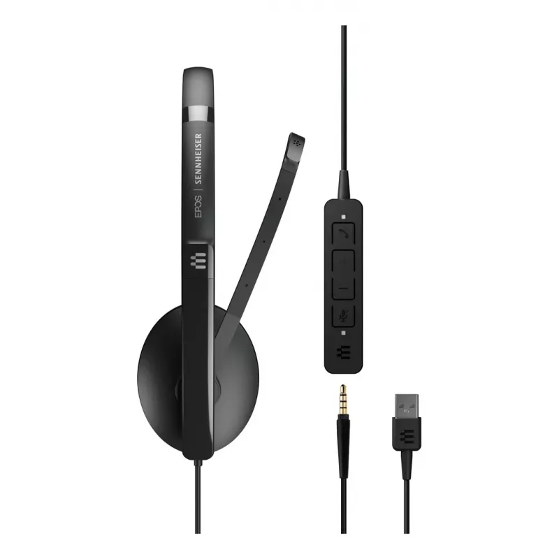EPOS ADAPT 135 USB II ausinės su laidu, lankeliu, biurui/skambučių centrui, USB Type-A, juodos spalvos
