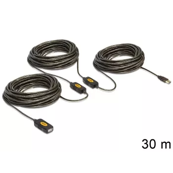 USB kabelis DeLOCK 30m USB2.0 USB A juodas
