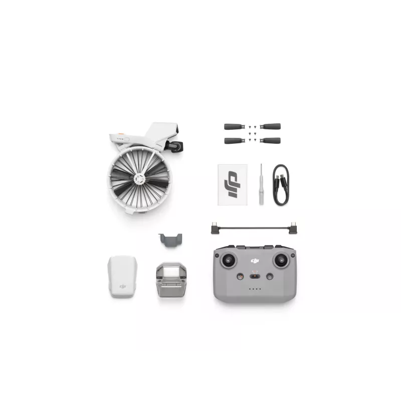 Dronas DJI Flip, 4 rotoriai, 48 MP kamera, 3840×2160 vaizdo įrašas, 3110 mAh baterija, juoda / balta