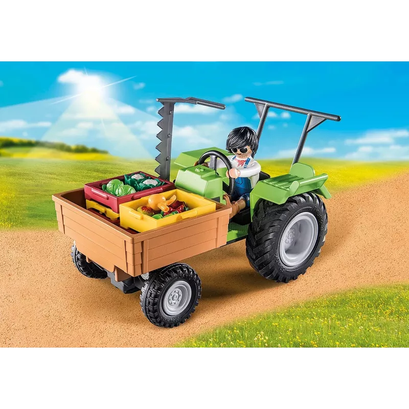 Playmobil kombainas traktorius su priekaba - Žaidimas vaidmenimis ir vaizduotei 6–9 metų vaikams - Fat Brain Toys