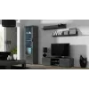 TV staliukas cama meble SOHO 140 — 1400×430×370 mm, pilkas viršus (medžio drožlių plokštė), pilkas rėmas