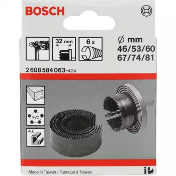 Skylių pjovimo rinkinys „Bosch 2 608 584 063“, šešiabriaunis kotelis, 6 vnt.