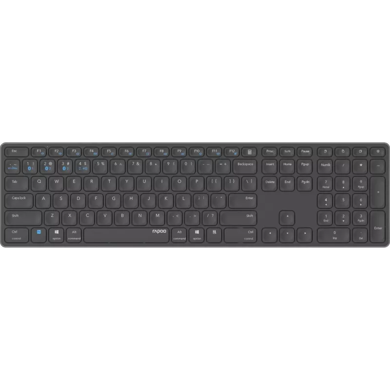 Hama E9800M klaviatūra, biuro, Bluetooth, QWERTZ, vokiška, pilka, pilno dydžio, belaidė