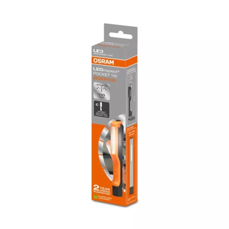 Dirbtuvių LED apžiūros lempa Osram LEDinspect Pocket 110 Essential, rankinė, įkraunama