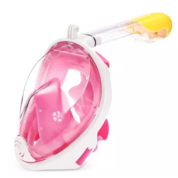 Nardymo kaukė Free Breath M2068G L/XL rožinė — visą veidą dengianti nardymo kaukė, dydis L/XL