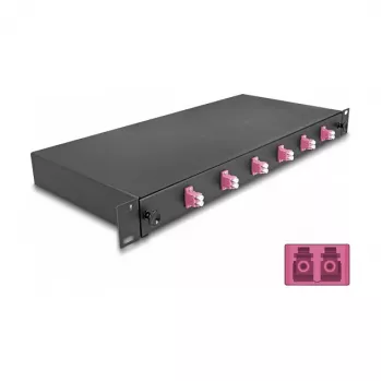 Skaidulinės optikos sujungimo dėžutė DeLOCK 66999 juoda metalinė 482x220x44mm