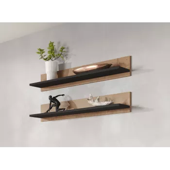 Cama set of two shelves 125cm SOHO lefkas oak/Juoda