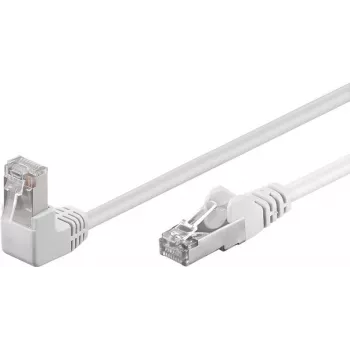 Wentronic Goobay CAT 5e komutacinis kabelis 1x 90° kampu, F/UTP, baltas, 2 m - CCA vario mišinys, 1x RJ45 kištukas 90° (8P8C) (94179)