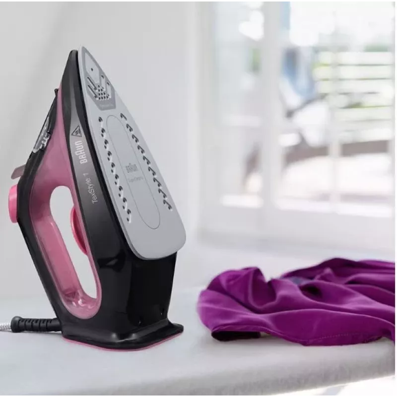 Braun TexStyle 1 sausas ir garinis lygintuvas Keraminis padas 2000 W Juoda, Violetinė
