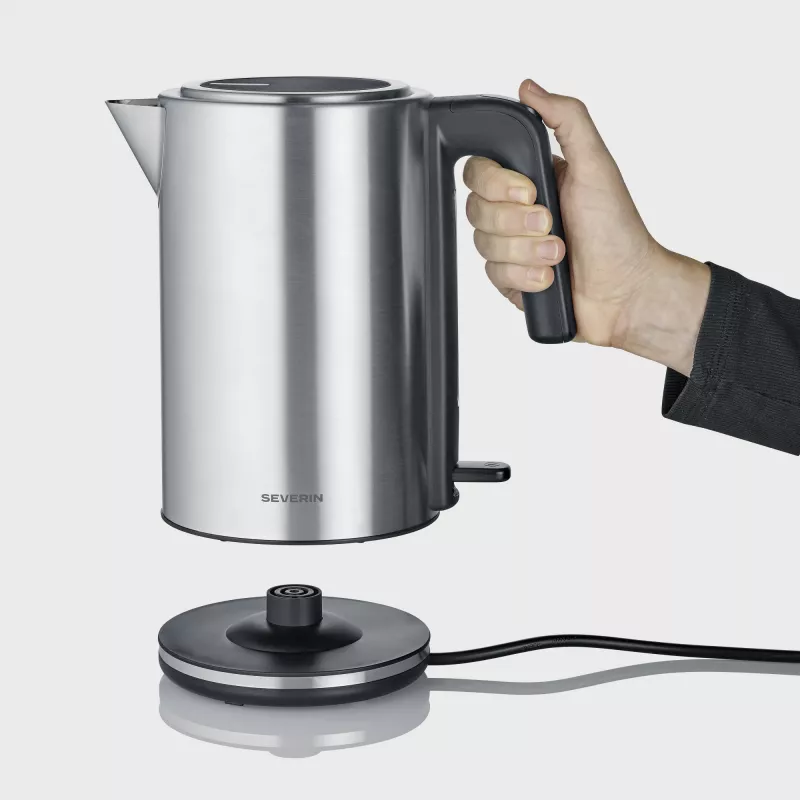 Elektrinis virdulys SEVERIN WK 3449 — 1,7 L, 2400 W, nerūdijantis plienas/plastikas, juodas-sidabrinis