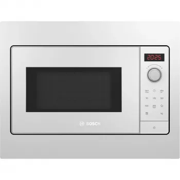 Įmontuojama solo mikrobangų krosnelė Bosch BFL523MW3, 800 W, 20 L, balta, liečiamas ir sukamas valdymas